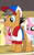 Size: 349x555 | Tagged: safe, screencap, clear sky, fluttershy, quibble pants, earth pony, pegasus, pony, unicorn, common ground, season 9, buckball uniform, cap, clothes, cropped, hat, offscreen character, solo focus