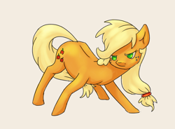 Size: 1900x1400 | Tagged: safe, artist:eternalsubscriber, applejack, earth pony, pony, female, mare, missing accessory, simple background, solo