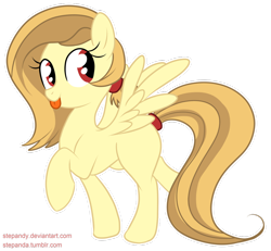 Size: 1024x946 | Tagged: safe, artist:stepandy, oc, oc only, pegasus, pony, female, mare, ponytail, solo, tongue out