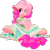 Size: 3000x3000 | Tagged: safe, artist:dimfann, color edit, edit, edited edit, editor:seiken, pinkie pie, earth pony, pony, bouquet, bride, clothes, colored, cute, diapinkes, dress, female, floppy ears, floral head wreath, flower, flower in hair, frog (hoof), hoof hold, looking at you, looking sideways, mare, simple background, sitting, smiling, solo, spread legs, spreading, transparent background, underhoof, wedding dress