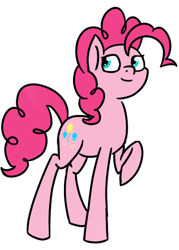 Size: 652x913 | Tagged: safe, artist:vbronny, pinkie pie, earth pony, pony, cutie mark, female, hooves, mare, raised hoof, simple background, smiling, solo, white background