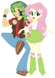 Size: 322x450 | Tagged: safe, artist:selenaede, fluttershy, sandalwood, equestria girls, female, male, sandalshy, shipping, straight