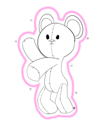 Size: 1280x1497 | Tagged: safe, artist:pabbley, pony, a flurry of emotions, dancing, magic, partial color, simple background, solo, teddy bear, telekinesis, white background