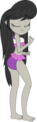 Size: 2242x7396 | Tagged: safe, artist:marcorois, octavia melody, better together, equestria girls, i'm on a yacht, adorasexy, barefoot, clothes, cute, eyes closed, feet, sexy, simple background, smiling, solo, swimsuit, transparent background, vector