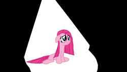 Size: 1280x720 | Tagged: safe, artist:nightshadowmlp, edit, edited screencap, screencap, pinkie pie, pony, party of one, ms paint, pinkamena diane pie, sad, scene interpretation, spotlight