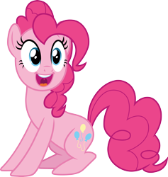 Size: 3000x3170 | Tagged: safe, artist:cloudyglow, pinkie pie, earth pony, pony, not asking for trouble, .ai available, cute, diapinkes, female, mare, open mouth, simple background, smiling, solo, transparent background, vector