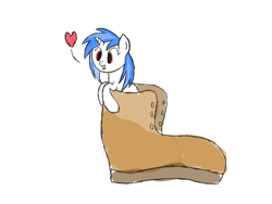 Size: 2224x1668 | Tagged: safe, artist:joey, dj pon-3, vinyl scratch, pony, unicorn, boot, clothes, female, heart, shoes, simple background, solo, white background