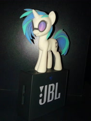 Size: 3120x4160 | Tagged: safe, artist:hashbro, dj pon-3, vinyl scratch, pony, unicorn, figure, jbl, jbl go, nomad speaker, product placement, sandstone, solo