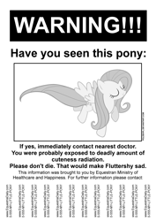 Size: 2480x3508 | Tagged: safe, artist:poldekpl, part of a set, fluttershy, pegasus, pony, parody, poster, text, warning