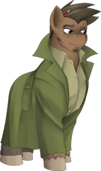 Size: 1024x1728 | Tagged: safe, artist:marik azemus34, ace attorney, commission, detective gumshoe, dick gumshoe, ponified, solo