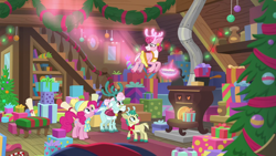 Size: 1280x720 | Tagged: safe, screencap, alice the reindeer, aurora the reindeer, bori the reindeer, pinkie pie, pony, best gift ever