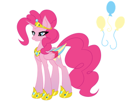 Size: 1024x898 | Tagged: safe, artist:moonknight4000, pinkie pie, alicorn, pony, alicornified, colored wings, multicolored wings, pinkiecorn, race swap, simple background, solo, transparent background, xk-class end-of-the-world scenario