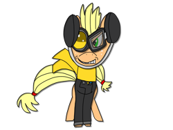 Size: 2048x1536 | Tagged: artist needed, safe, applejack, earth pony, pony, 1000 hours in ms paint, aviator goggles, bomber crew, clothes, missing hat, scarf, simple background, solo, sonja schnellmann, transparent background