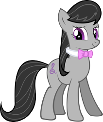 Size: 1600x1886 | Tagged: safe, artist:datbrass, octavia melody, earth pony, pony, bowtie, choker, cute, female, mare, simple background, solo, transparent background, vector