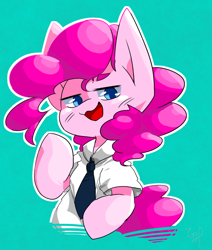 Size: 736x868 | Tagged: safe, artist:temmie720, pinkie pie, pony, clothes, necktie, shirt, solo