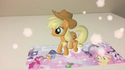 Size: 1723x969 | Tagged: safe, artist:andrew hickinbottom, applejack, earth pony, pony, 3d, augmented reality, female, google play, irl, mare, my little pony ar guide, photo, solo