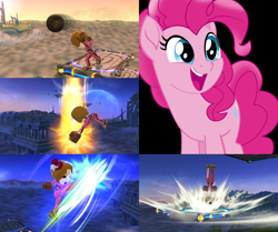 Size: 1000x837 | Tagged: safe, artist:alphamonouryuuken, pinkie pie, earth pony, pony, my little pony: the movie, female, mare, mii, mii brawler, mii fighters, simple background, smiling, solo, super smash bros., super smash bros. 4, super smash bros. ultimate