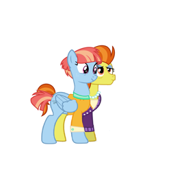 Size: 2039x2007 | Tagged: safe, artist:theunknowenone1, stormy flare, windy whistles, pony, conjoined, fusion, multiple heads, simple background, two heads, two tails, wat, white background