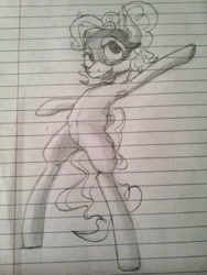 Size: 960x1280 | Tagged: artist needed, safe, pinkie pie, pony, armpits, lined paper, mask, sketch, traditional art