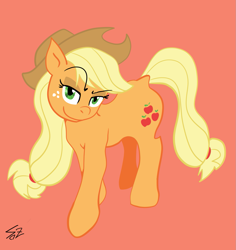 Size: 1299x1377 | Tagged: safe, artist:sozglitch, applejack, earth pony, pony, female, mare, simple background, solo