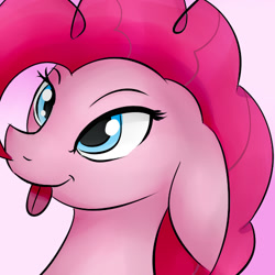 Size: 500x500 | Tagged: safe, artist:dashy21, pinkie pie, earth pony, pony, :p, bust, female, floppy ears, mare, portrait, silly, smiling, solo, tongue out