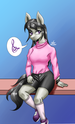 Size: 1400x2300 | Tagged: safe, artist:zachc, octavia melody, anthro, clothes, simple background