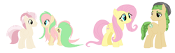 Size: 1544x470 | Tagged: safe, artist:cheerful9, artist:kaiimira, edit, fluttershy, sandalwood, oc, earth pony, pegasus, pony, equestria girls ponified, family, female, male, parent:fluttershy, parent:sandalwood, parents:sandalshy, ponified, sandalshy, shipping, straight