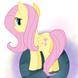 Size: 1200x1200 | Tagged: safe, artist:77jessieponygames77, fluttershy, pegasus, pony, cutie mark, female, looking back, mare, simple background, solo, transparent background, vector