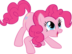 Size: 5663x4249 | Tagged: safe, artist:andoanimalia, pinkie pie, earth pony, pony, discordant harmony, absurd resolution, female, mare, open mouth, playful, simple background, solo, transparent background, vector