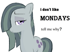 Size: 1284x922 | Tagged: safe, artist:sallycars, marble pie, pony, bob geldof, i don't like mondays, simple background, solo, song reference, the boomtown rats, white background