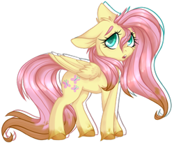 Size: 580x483 | Tagged: safe, artist:teeny16, fluttershy, pegasus, pony, crossed hooves, dirty hooves, female, floppy ears, folded wings, looking sideways, looking up, mare, mud, open mouth, simple background, solo, standing, stray strand, transparent background, unshorn fetlocks, wings