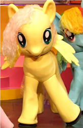 Size: 369x565 | Tagged: safe, artist:axelsanchez, fluttershy, pony, eqg el show en vivo, irl, photo, quadsuit