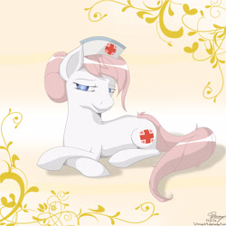 Size: 3333x3333 | Tagged: safe, artist:unnop64, nurse redheart, simple background, solo, white background