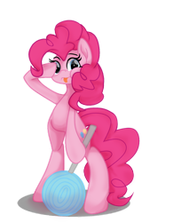 Size: 1024x1200 | Tagged: safe, artist:zsnowfilez, pinkie pie, earth pony, pony, bipedal, bipedal leaning, candy, food, leaning, lollipop, simple background, solo, tongue out, transparent background