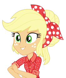 Size: 794x940 | Tagged: safe, artist:rarespirit611, applejack, better together, equestria girls, five to nine, clothes, freckles, simple background, solo, transparent background, vector