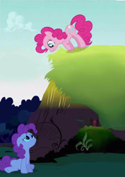 Size: 2507x3541 | Tagged: safe, screencap, pinkie pie, earth pony, pony, a friend in deed, season 2, composite screencap, duality, happy, looking at each other, sad, self ponidox, smile song, smiling