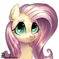 Size: 2000x2000 | Tagged: safe, artist:jedayskayvoker, fluttershy, pegasus, pony, cute, female, looking at you, mare, shyabetes, smiling, solo