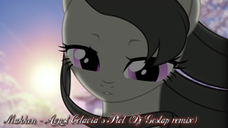 Size: 1920x1080 | Tagged: safe, artist:gestapwarmhunter, artist:joemasterpencil, edit, octavia melody, earth pony, pony, cloud, cover art, female, mare, sky, solo, song cover, sun, text