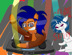 Size: 4000x3080 | Tagged: safe, artist:javutra, dj pon-3, vinyl scratch, oc, pony, unicorn, club, vulgar