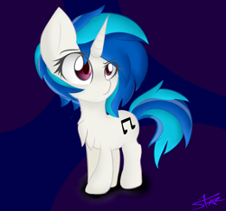 Size: 1600x1500 | Tagged: safe, artist:starmaster, dj pon-3, vinyl scratch, pony, unicorn, female, mare, signature, solo