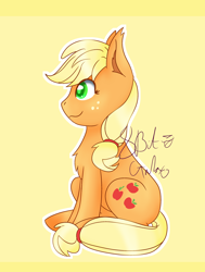 Size: 2326x3081 | Tagged: safe, artist:8bitgalaxy, applejack, earth pony, pony, female, mare, simple background, solo