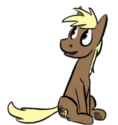 Size: 526x557 | Tagged: safe, artist:tempusfidgets, coco crusoe, pony, background pony, simple background, sitting, solo, white background