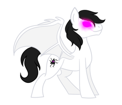 Size: 900x771 | Tagged: safe, artist:wubcakeva, oc, oc only, oc:malcontent, bat pony, pony, glowing eyes, male, simple background, solo, stallion, white background