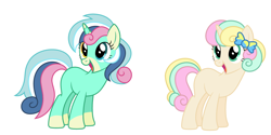 Size: 4992x2489 | Tagged: safe, artist:strawberry-spritz, oc, oc only, pony, unicorn, absurd resolution, base used, bow, magical lesbian spawn, offspring, parent:bon bon, parent:lyra heartstrings, parents:lyrabon, simple background, tutorial, white background