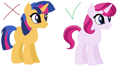 Size: 682x384 | Tagged: safe, artist:glamgoria-morose, oc, oc only, alicorn, pony, unicorn, alicorn oc, offspring, parent:flash sentry, parent:twilight sparkle, parents:flashlight, simple background, tutorial, white background