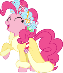 Size: 882x1024 | Tagged: safe, artist:joshuaorro, pinkie pie, pony, raised hoof, simple background, solo, spirit of hearth's warming presents, transparent background, vector