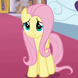 Size: 300x300 | Tagged: safe, edit, edited screencap, screencap, discord, fluttershy, rarity, draconequus, pegasus, pony, unicorn, the beginning of the end, animated, blinking, blush sticker, blushing, c:, canterlot castle, comments locked on derpi, cropped, cute, daaaaaaaaaaaw, discoshy, female, folded wings, happy, hnnng, looking up, male, mare, offscreen character, open mouth, raised hoof, shipping, shyabetes, smiling, solo focus, straight, talking, text, wings