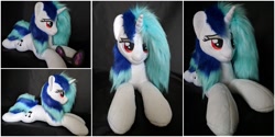 Size: 2000x1000 | Tagged: safe, artist:burgunzik, dj pon-3, vinyl scratch, pony, irl, photo, plushie, prone, solo