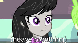 Size: 2048x1150 | Tagged: safe, artist:dwk, edit, edited screencap, screencap, cherry crash, octavia melody, equestria girls, rainbow rocks, caption, female, heavy breathing, image macro, solo focus, text, totally legit recap, youtube link