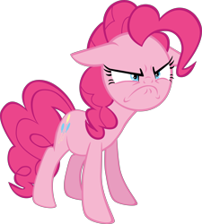 Size: 9000x10000 | Tagged: safe, artist:mrkat7214, pinkie pie, earth pony, pony, rock solid friendship, >:c, absurd resolution, angry, floppy ears, frown, simple background, transparent background, vector